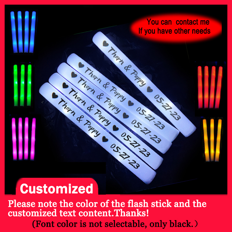 Wedding Supply Bulk - 20/30/40/60/80/100/120Pcs RGB LED Glow Foam Stick