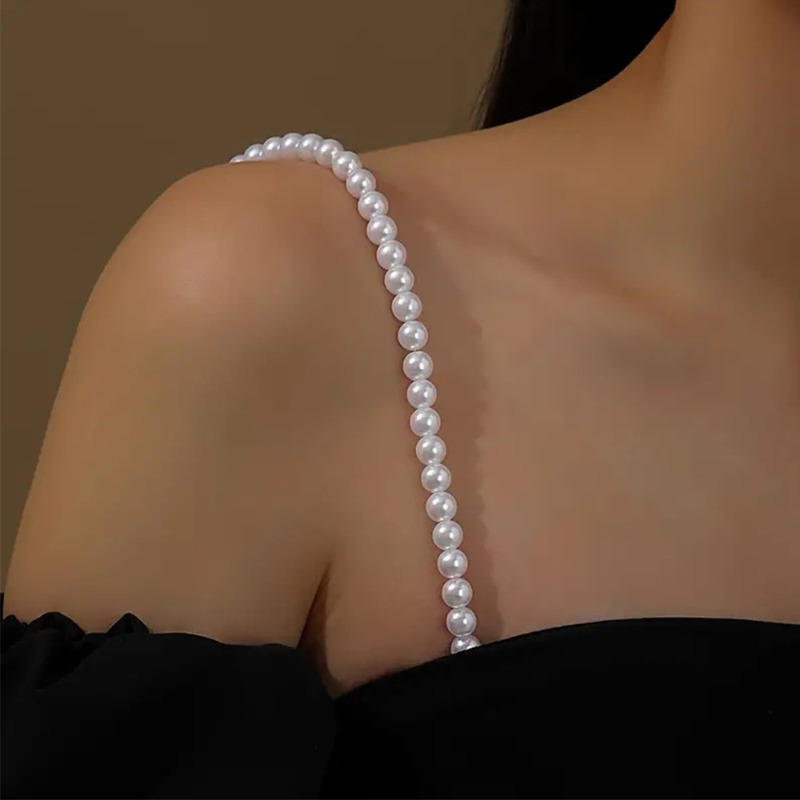 Wedding Dress Supply - Faux Pearl Bra Shoulder Decorative Elastic
