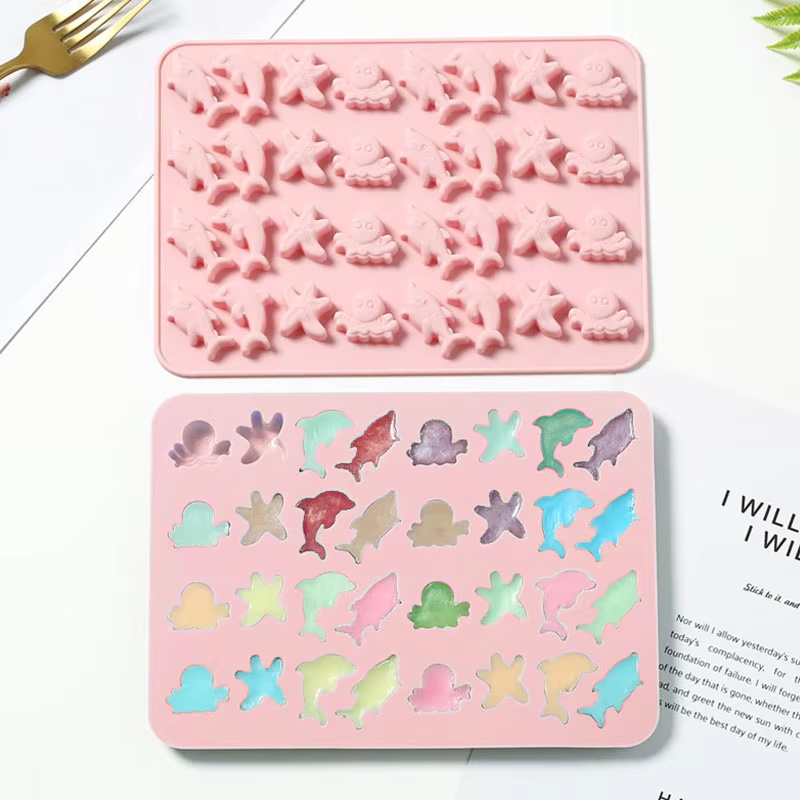 Unity Candle Set - Seabed Creature Chocolate Silicone Mold Dolphin