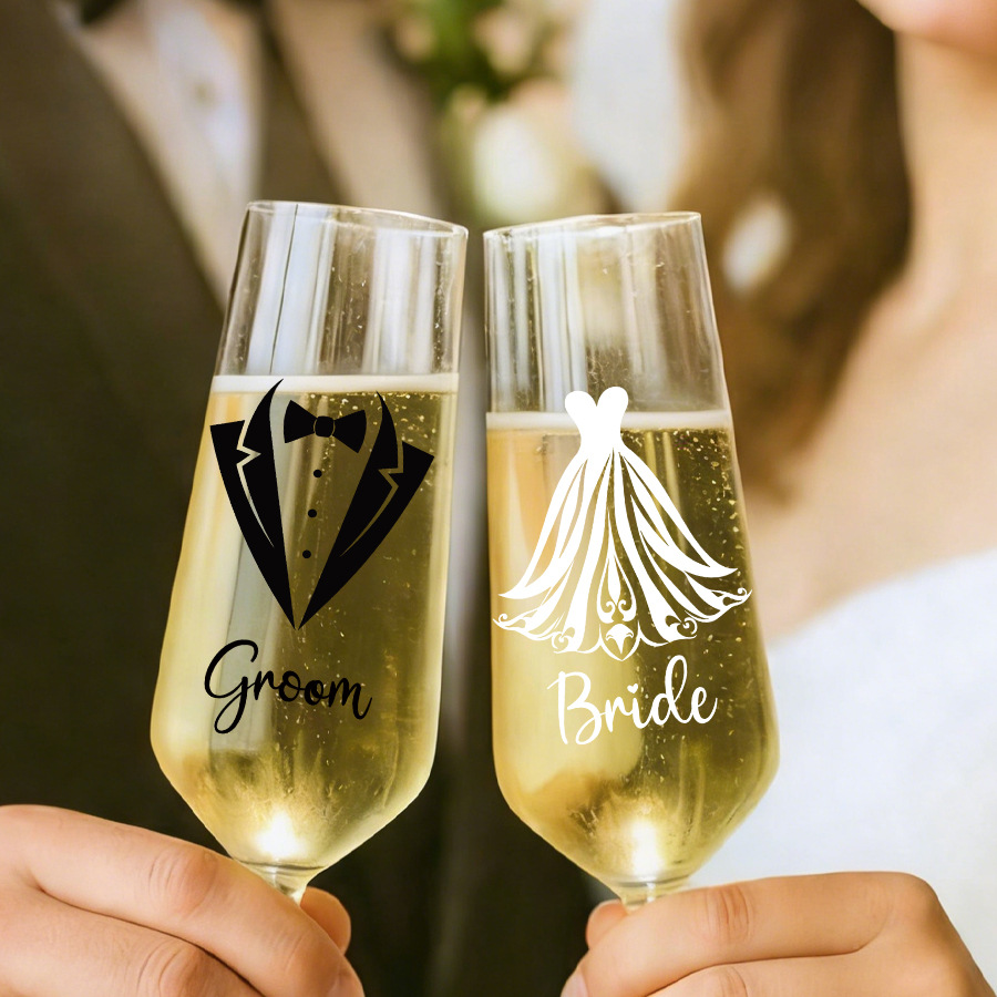 Wedding Dress Supply - Wedding Champagne Glass Decorations sticker for