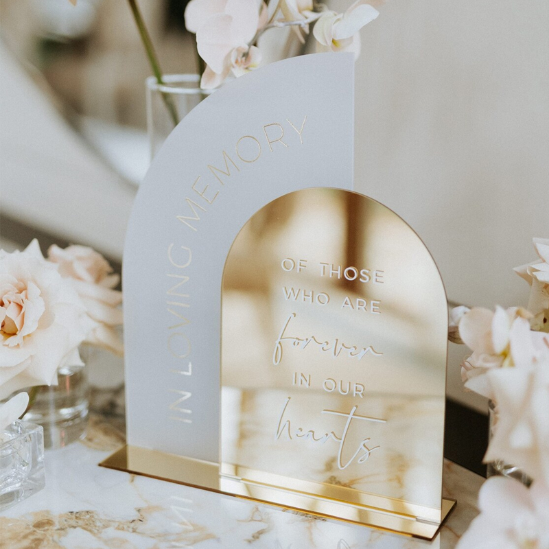 In Loving Memory Sign,Gold Mir - Table Number Gold ulasan dan harga
