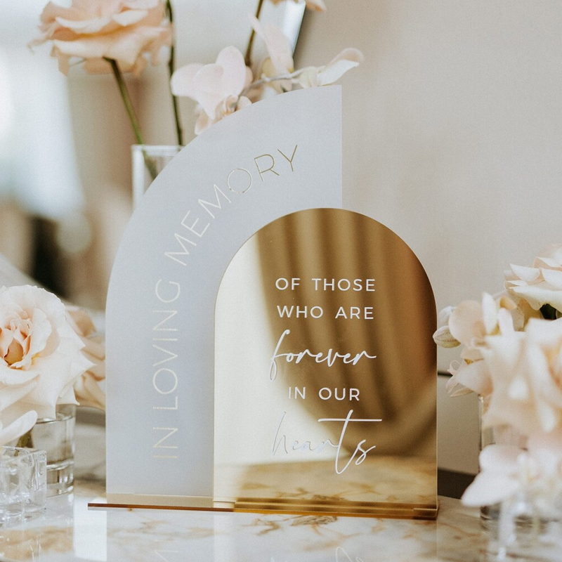 In Loving Memory Sign,Gold Mir - Table Number Gold ulasan dan harga