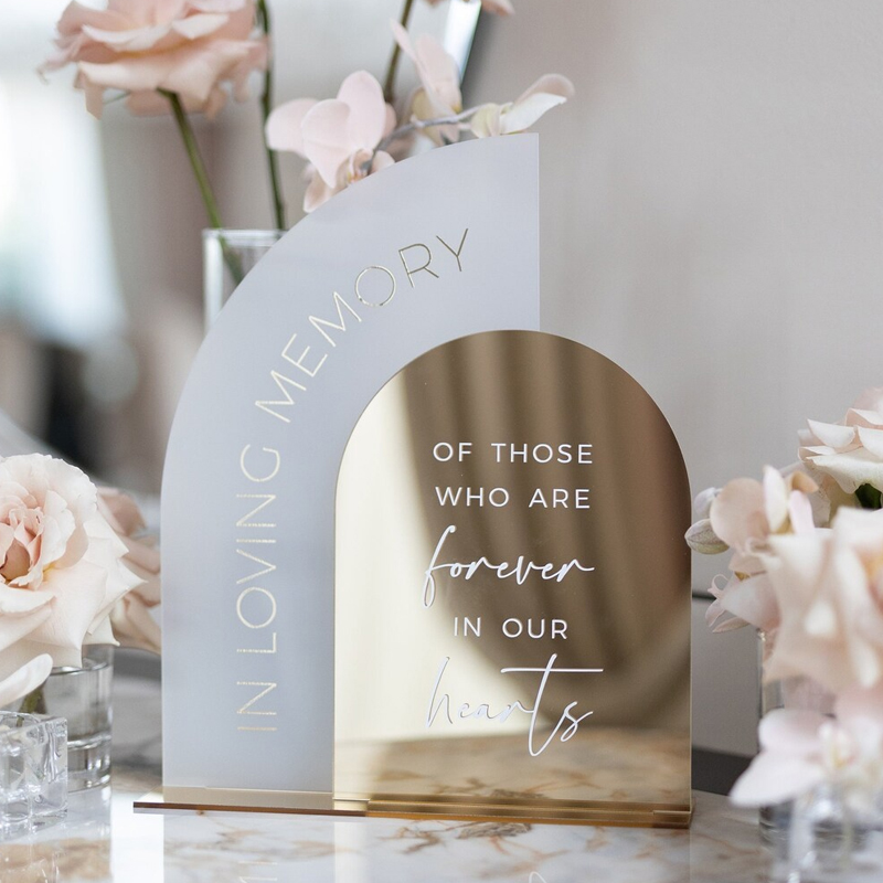 In Loving Memory Sign,Gold Mir - Table Number Gold ulasan dan harga