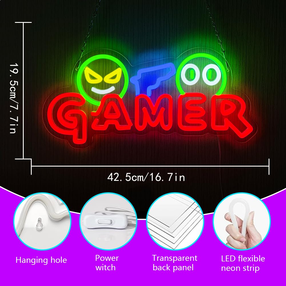 Gamer Neon Sign LED Wall Light - Wedding Led ulasan dan harga