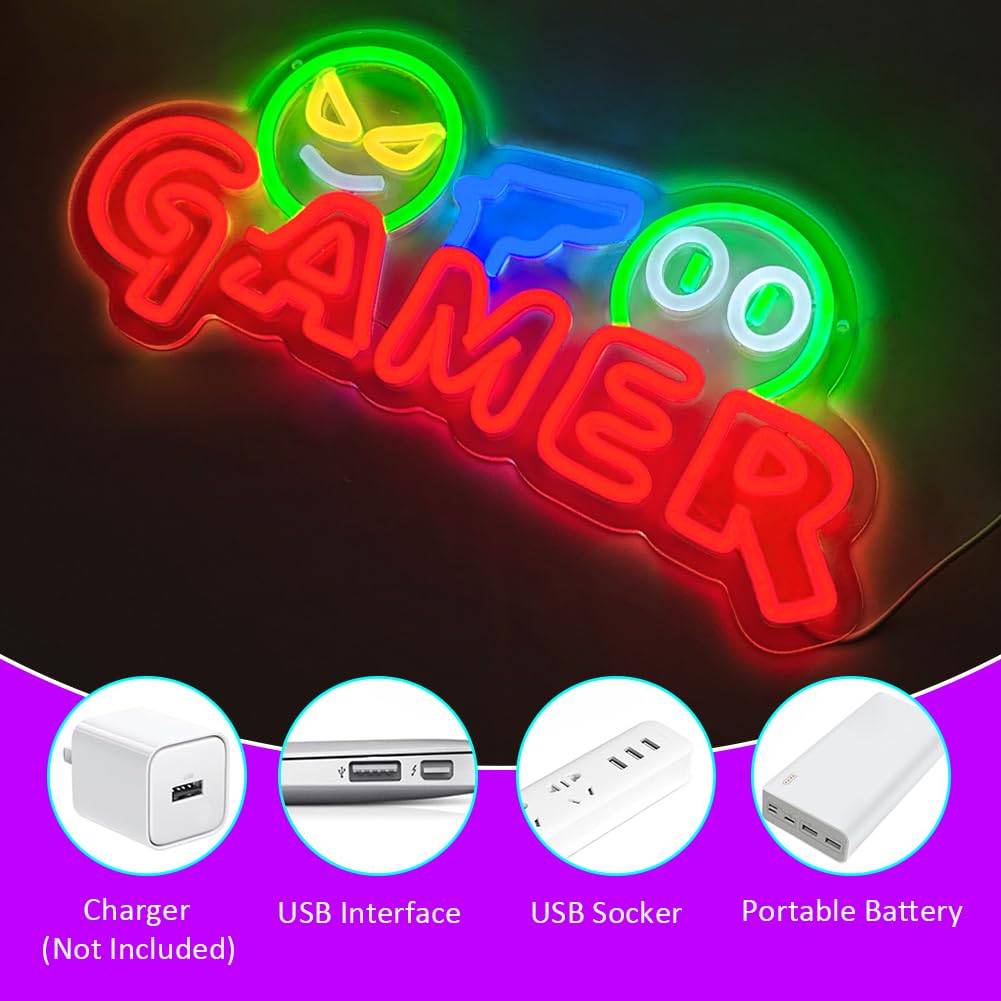 Gamer Neon Sign LED Wall Light - Wedding Led ulasan dan harga