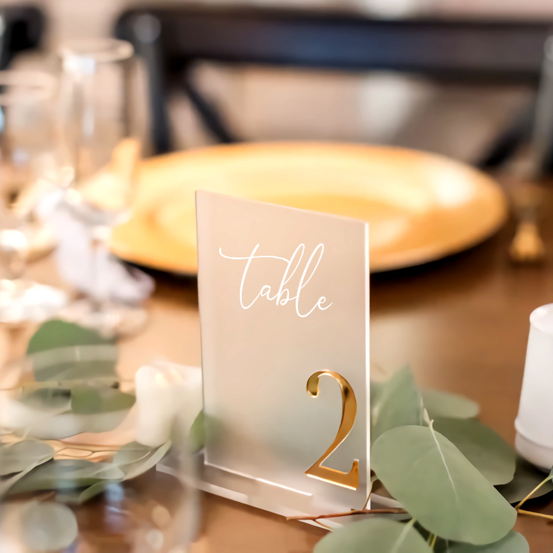Acrylic Table Number Wedding T - Table Number Gold ulasan dan harga