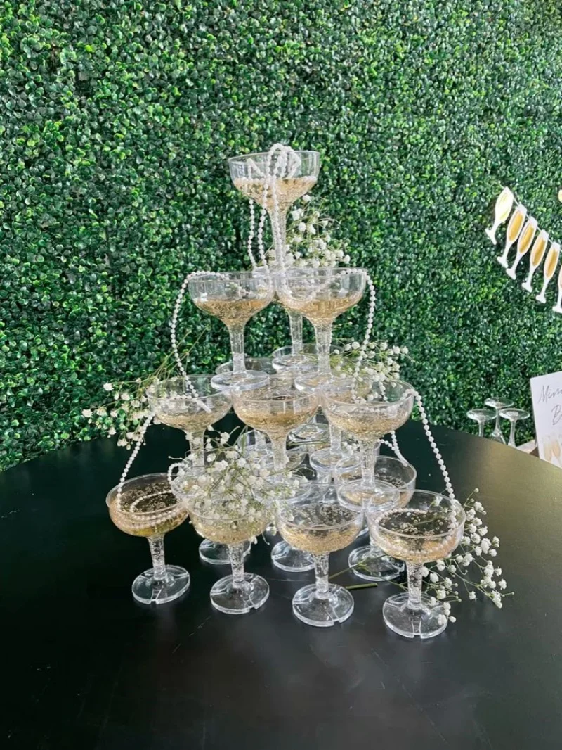 20-60PCS Acrylic Champagne Cou - Champagne Tower Set ulasan dan harga
