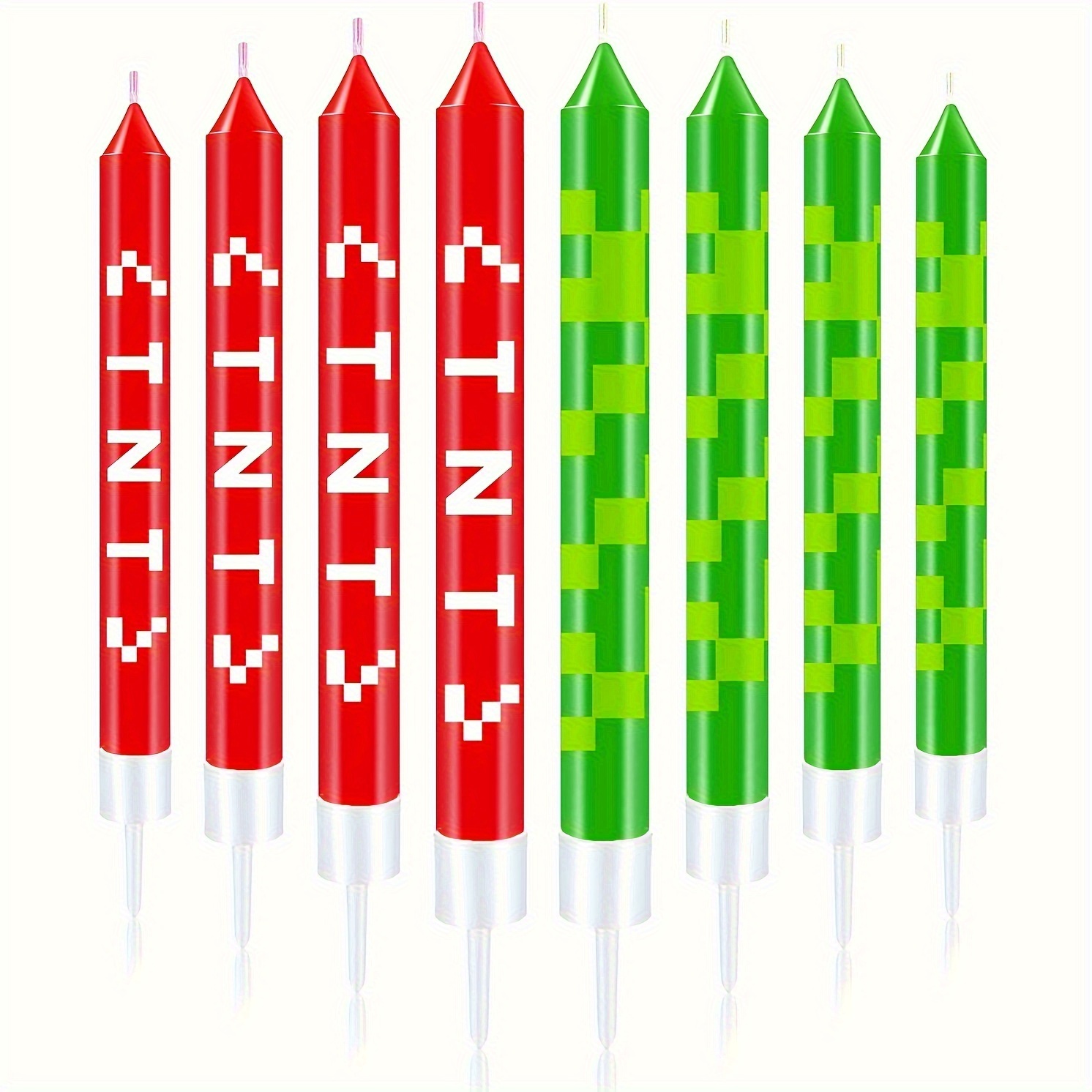 12/24pcs Green Pixel Cake Cand - Unity Candle Set ulasan dan harga