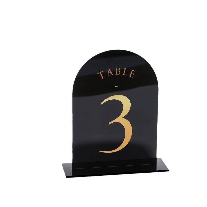 Arched Acrylic Table Numbers W - Table Number Gold ulasan dan harga