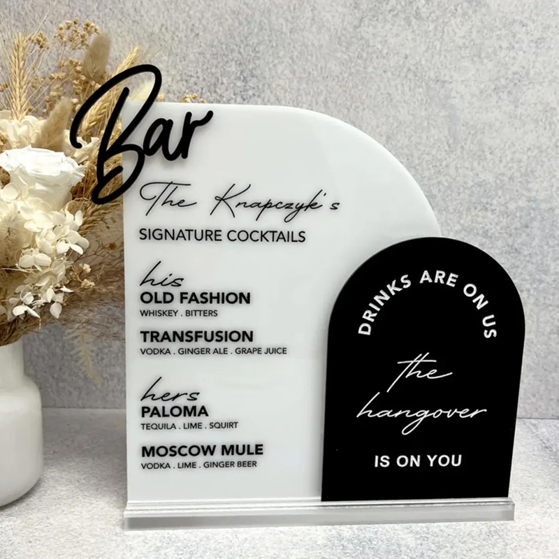 Custom Bar Menu with 3D Cutout - Table Number Gold ulasan dan harga