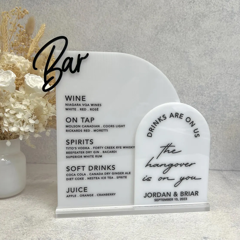 Custom Bar Menu with 3D Cutout - Table Number Gold ulasan dan harga