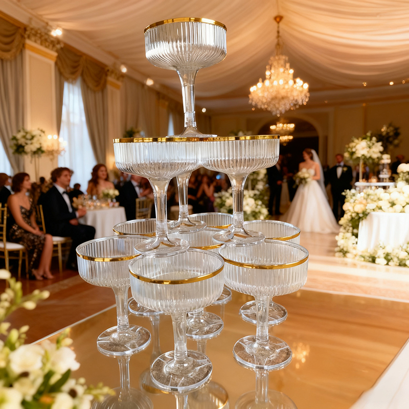4-6Tier Acrylic Champagne Towe - Champagne Tower Set ulasan dan harga