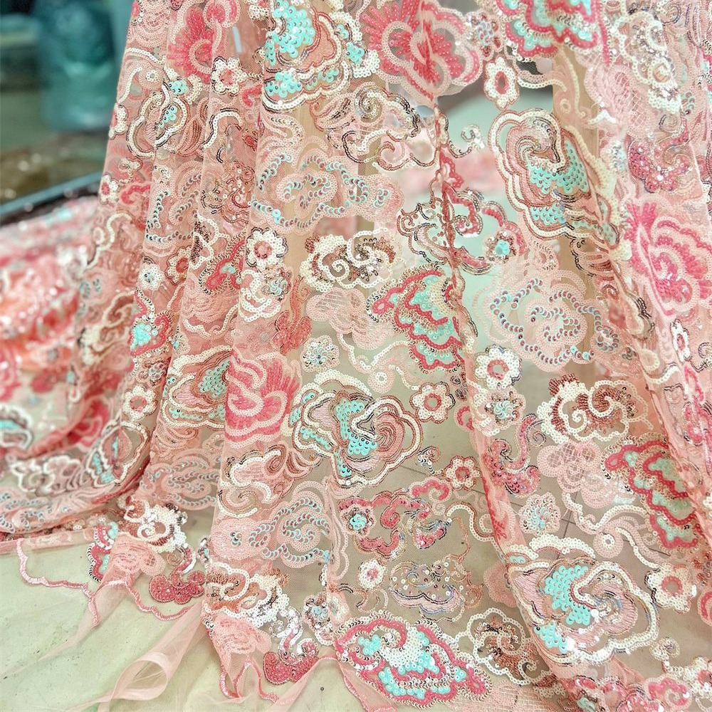 2 Yds/lot 130cm Wide Pink Purp - Wedding Dress Supply ulasan dan harga