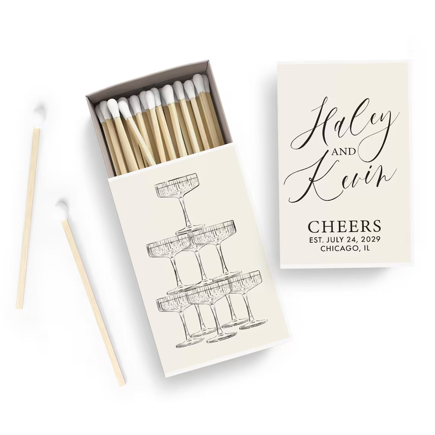 Personalized Matchbox - Custom - Champagne Tower Set ulasan dan harga
