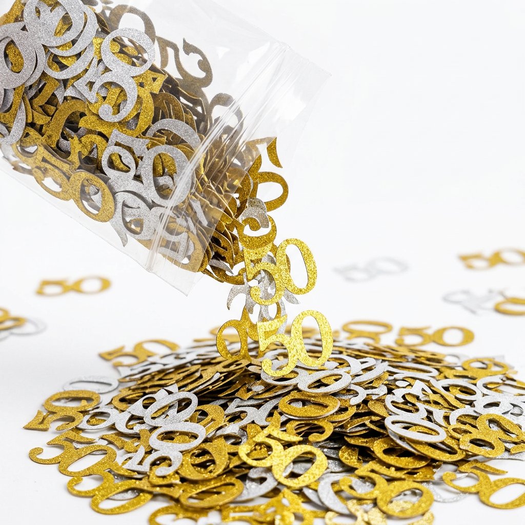 120Pcs 50th Birthday Confetti  - Table Number Gold ulasan dan harga