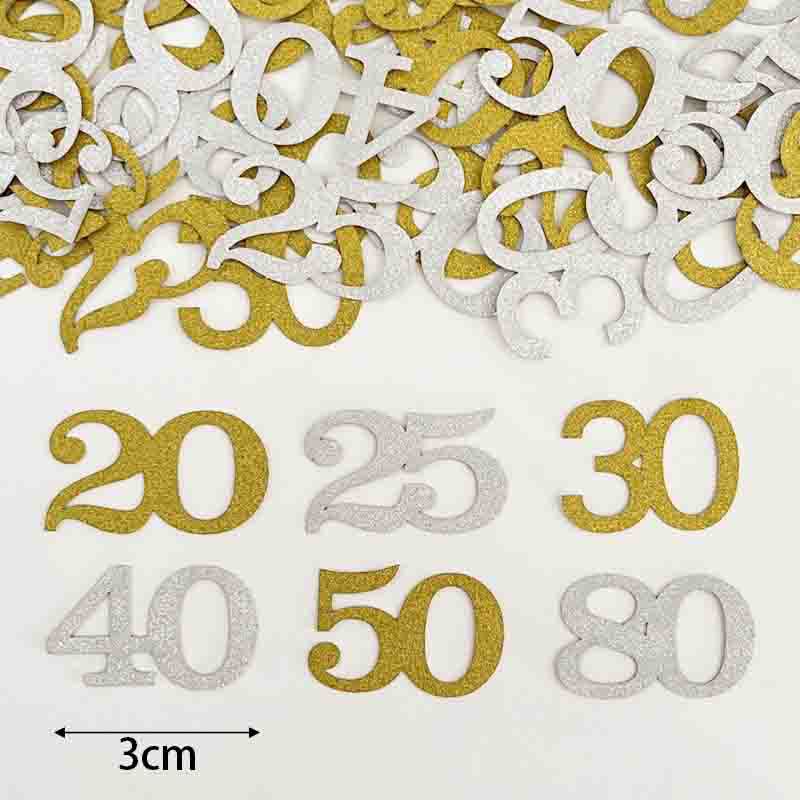 120Pcs 50th Birthday Confetti  - Table Number Gold ulasan dan harga