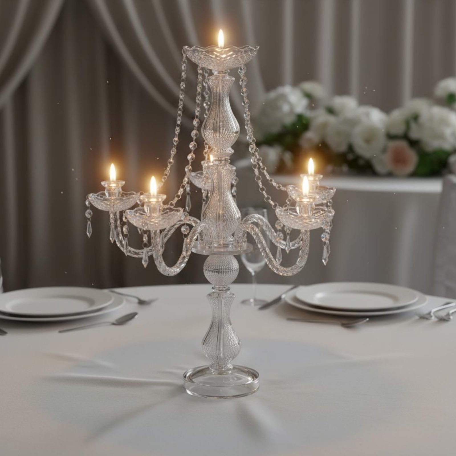 Crystal Candelabra Elegant Wed - Unity Candle Set ulasan dan harga