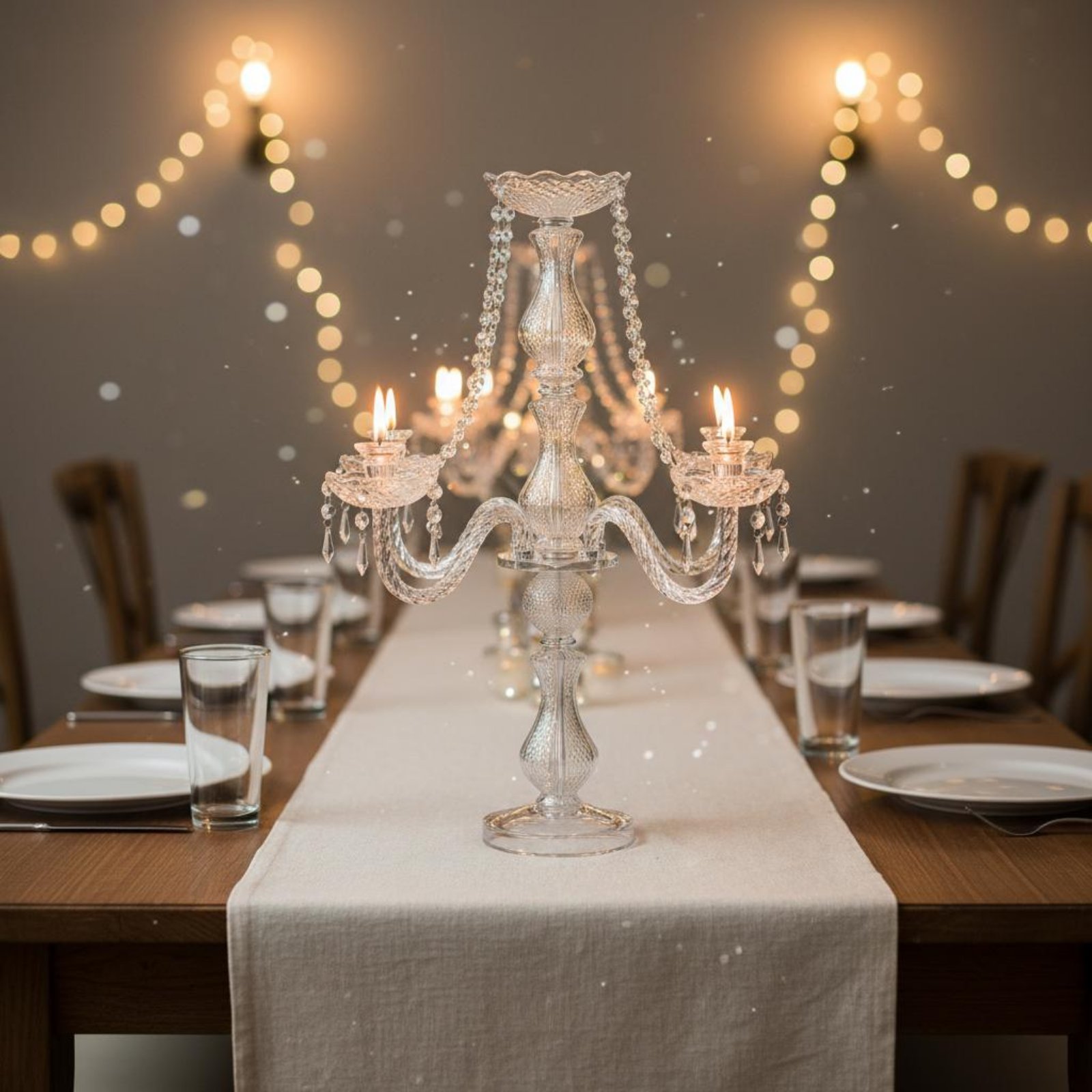 Crystal Candelabra Elegant Wed - Unity Candle Set ulasan dan harga