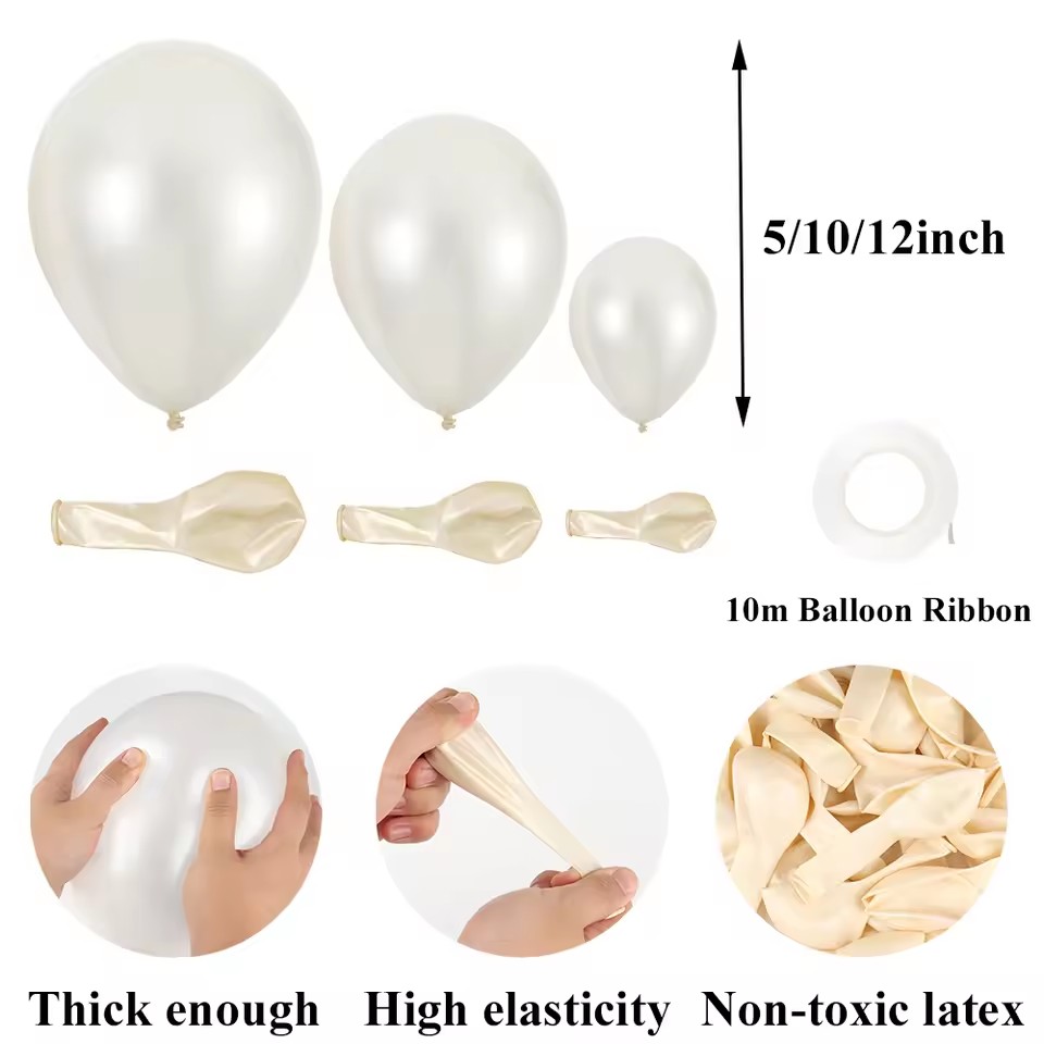 21Pcs Pearlescent White Balloo - Wedding Balloon Arch ulasan dan harga
