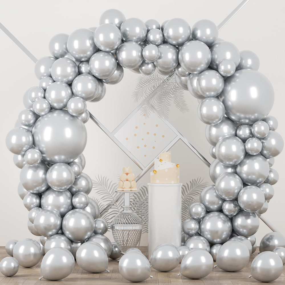 68Pcs Metallic Silver Balloons - Wedding Balloon Arch ulasan dan harga