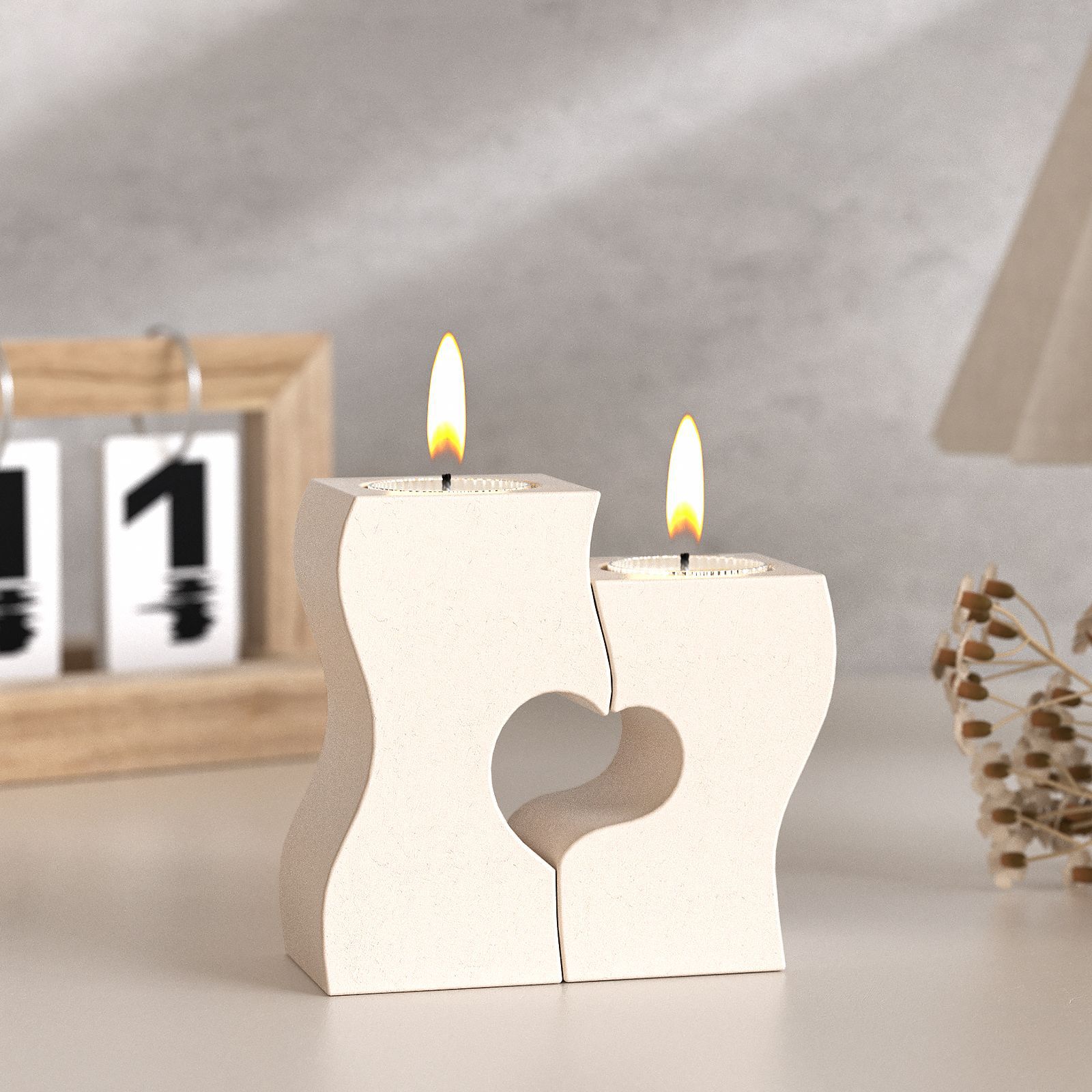 S Heart Candlestick Silicone M - Unity Candle Set ulasan dan harga