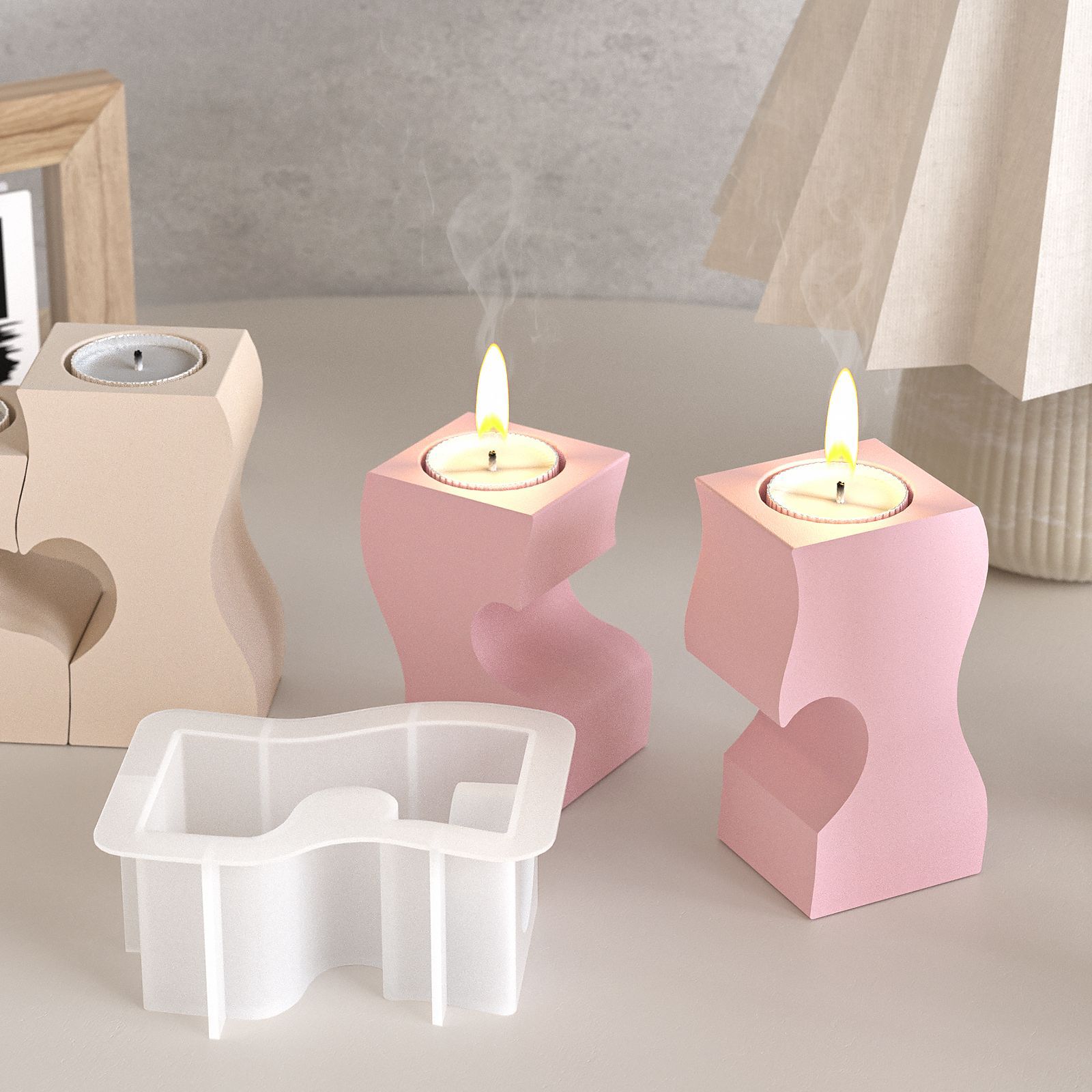 S Heart Candlestick Silicone M - Unity Candle Set ulasan dan harga