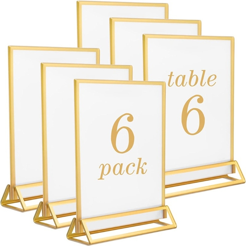 Clear Acrylic Wedding Table Nu - Table Number Gold ulasan dan harga