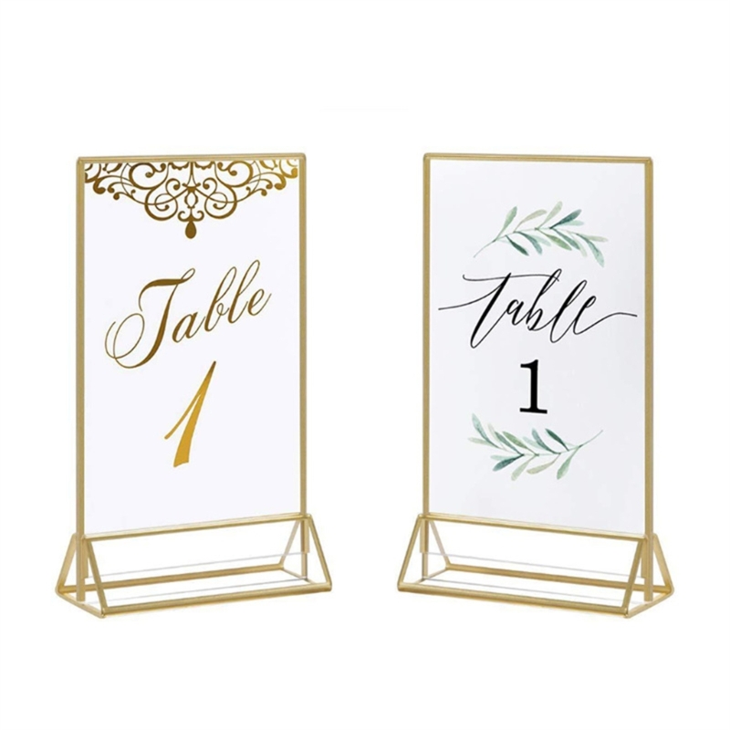 Clear Acrylic Wedding Table Nu - Table Number Gold ulasan dan harga