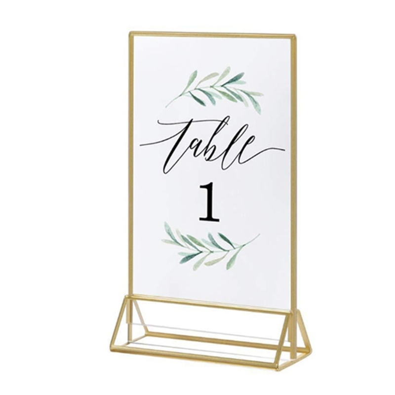 Clear Acrylic Wedding Table Nu - Table Number Gold ulasan dan harga