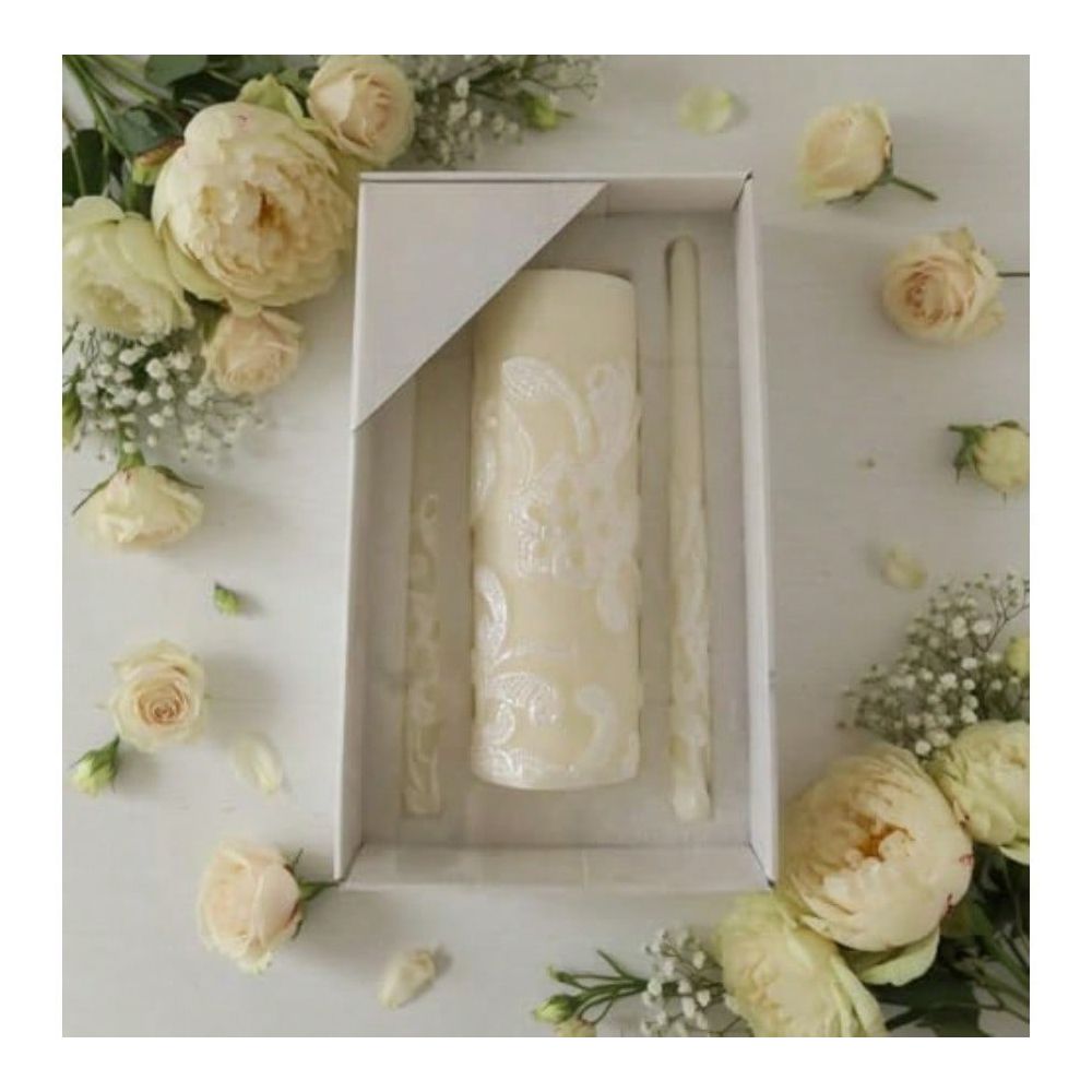 Inch High Cream Wedding Unity  - Unity Candle Set ulasan dan harga