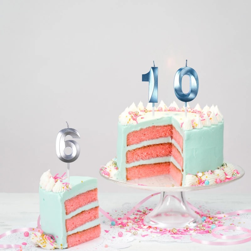 Blue Number Cake Candles 0 1 2 - Unity Candle Set ulasan dan harga
