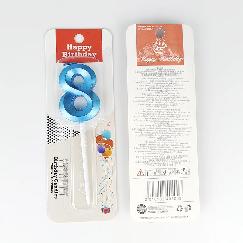 Blue Number Cake Candles 0 1 2 - Unity Candle Set ulasan dan harga