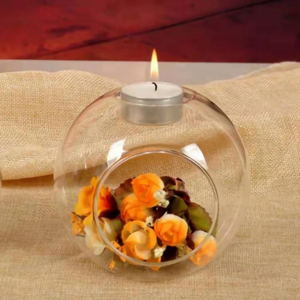 6/12pcs Glass Round Hollow Can - Unity Candle Set ulasan dan harga