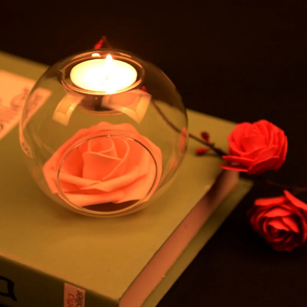 6/12pcs Glass Round Hollow Can - Unity Candle Set ulasan dan harga
