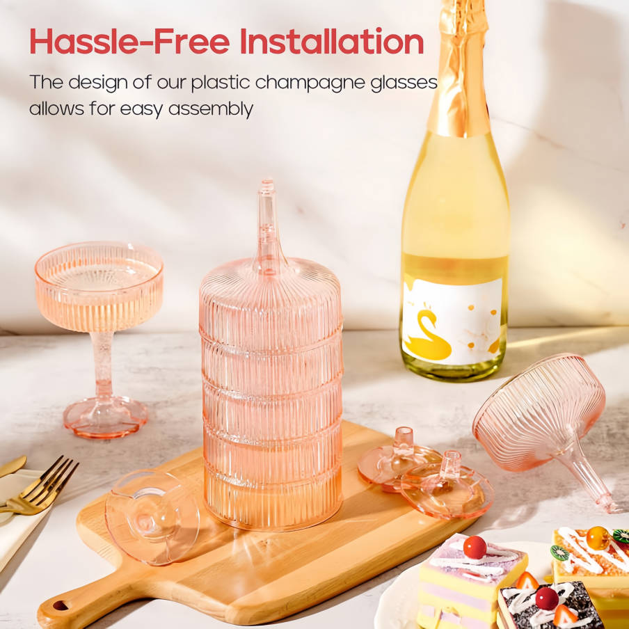4-6Tier Plastic Champagne Towe - Champagne Tower Set ulasan dan harga