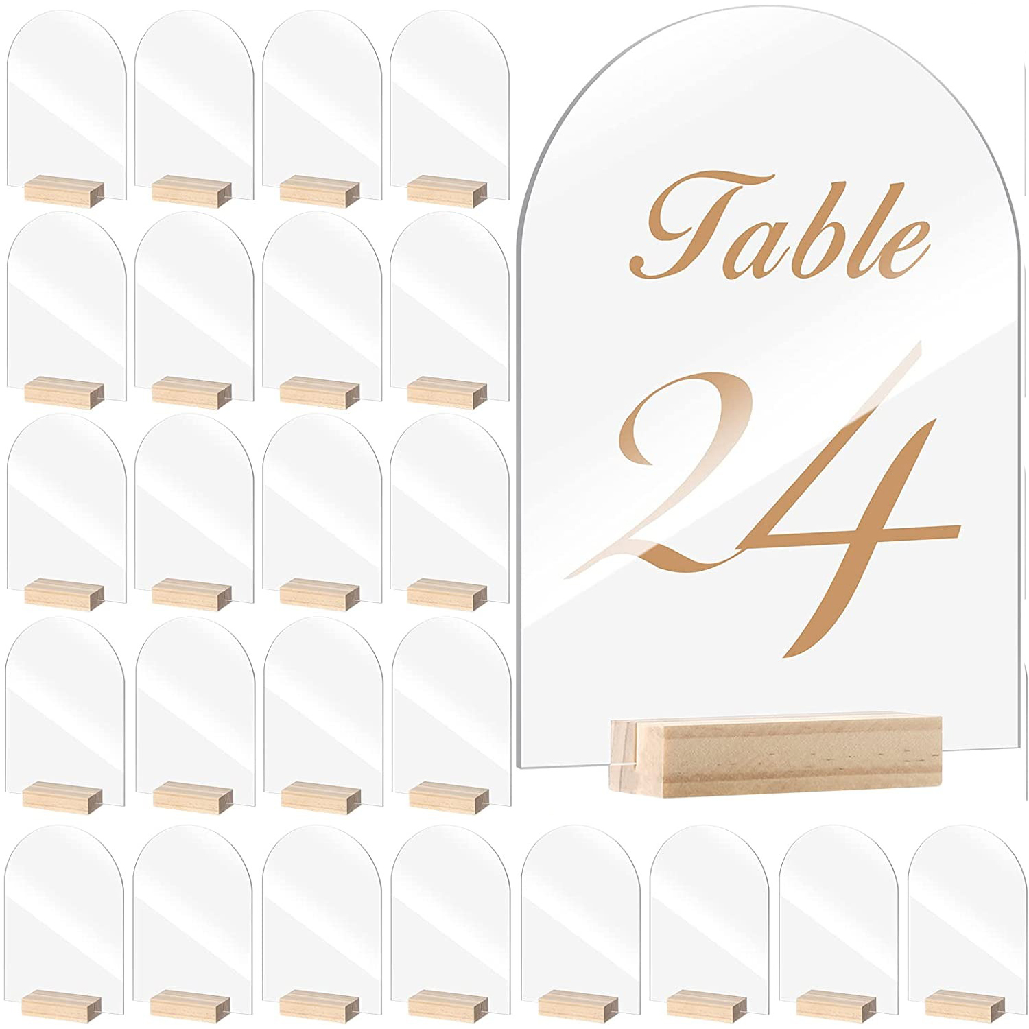 10/20/30/50PCS Arch Acrylic Si - Table Number Gold ulasan dan harga