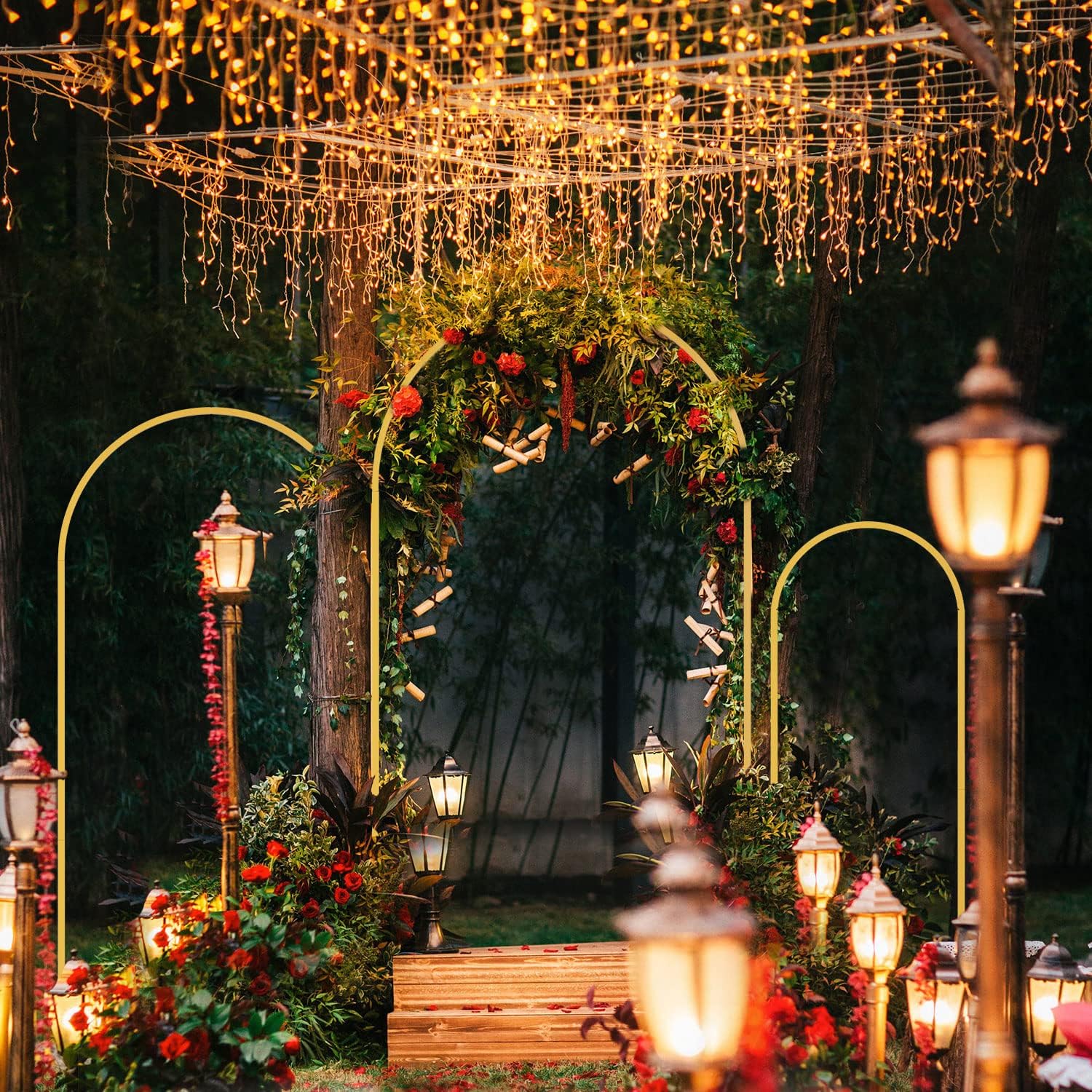 1pc Gold Metal Arch Backdrop S - Wedding Balloon Arch ulasan dan harga