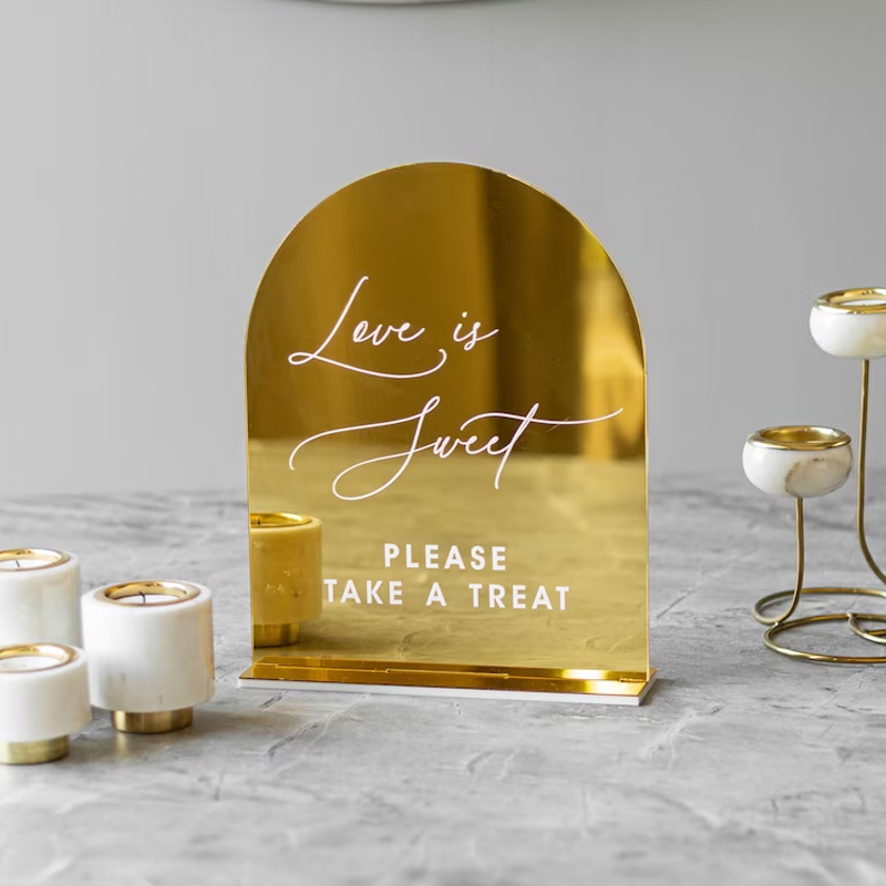 Set Of 4 Wedding Signs,In Lovi - Table Number Gold ulasan dan harga