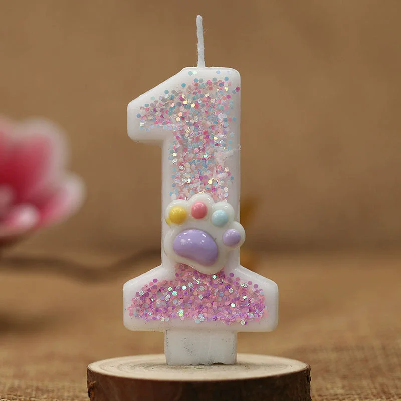 Creative Cute Cat Paw Cake Num - Unity Candle Set ulasan dan harga