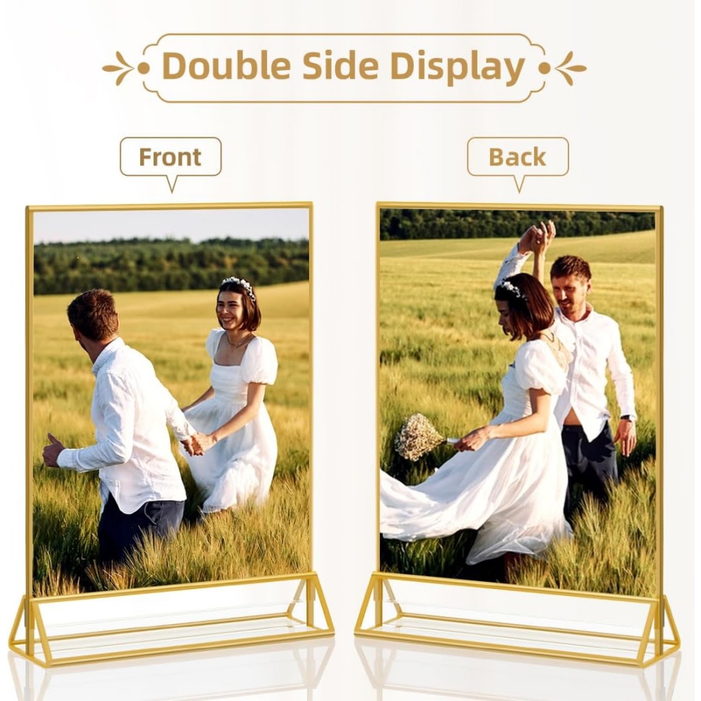 6 Pack Gold 4x6 Acrylic Pictur - Table Number Gold ulasan dan harga