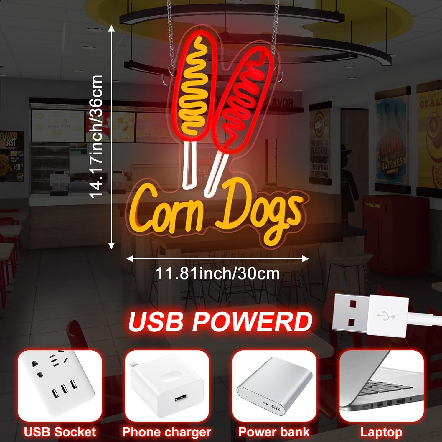 Corn Dog Neon Sign Snack USB D - Wedding Led ulasan dan harga