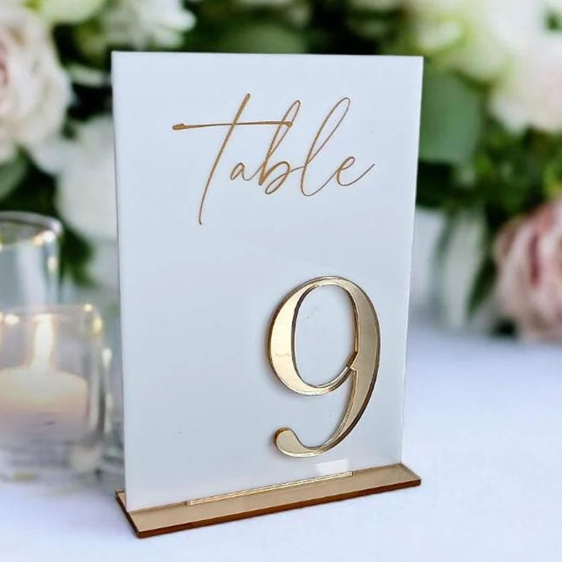 Wedding Table Numbers for Cere - Table Number Gold ulasan dan harga