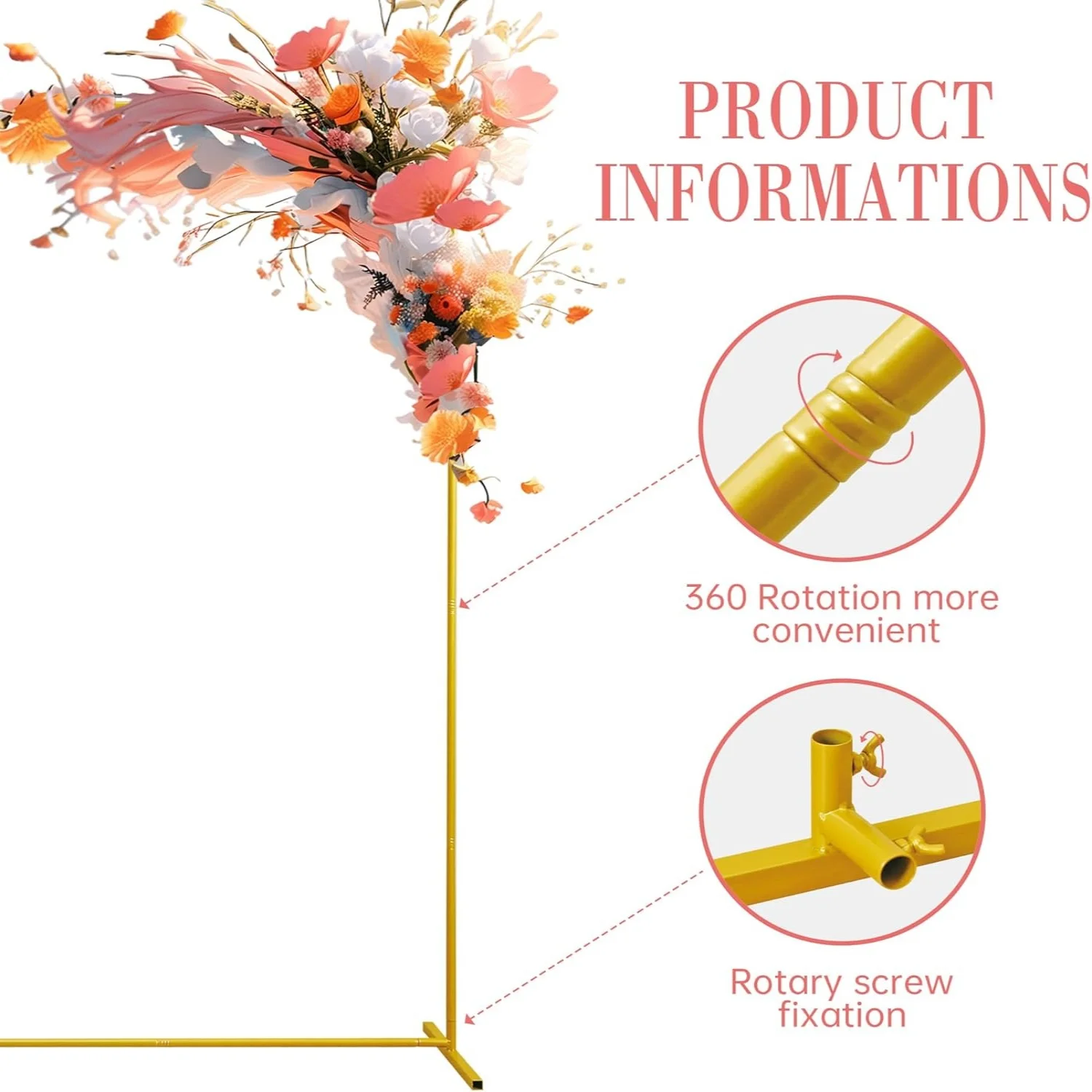Gold Wedding Arches Square Bac - Wedding Balloon Arch ulasan dan harga